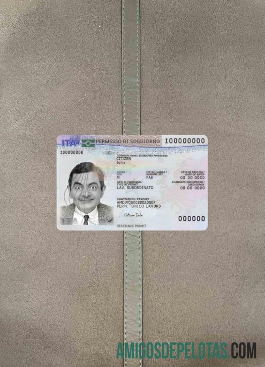 Autorização de residência na Itália Novo Photolook FRONT exemplo real